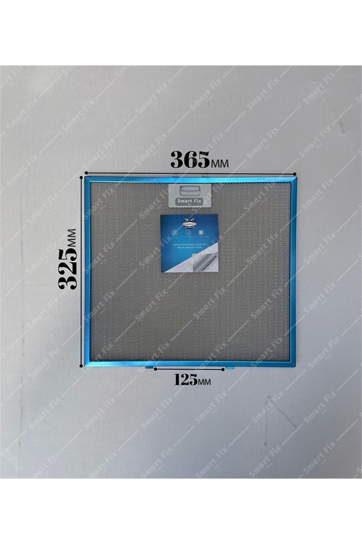 Ferre Uyumlu Davlumbaz Yağ Filtresi 365x325mm Orta Ara 125mm