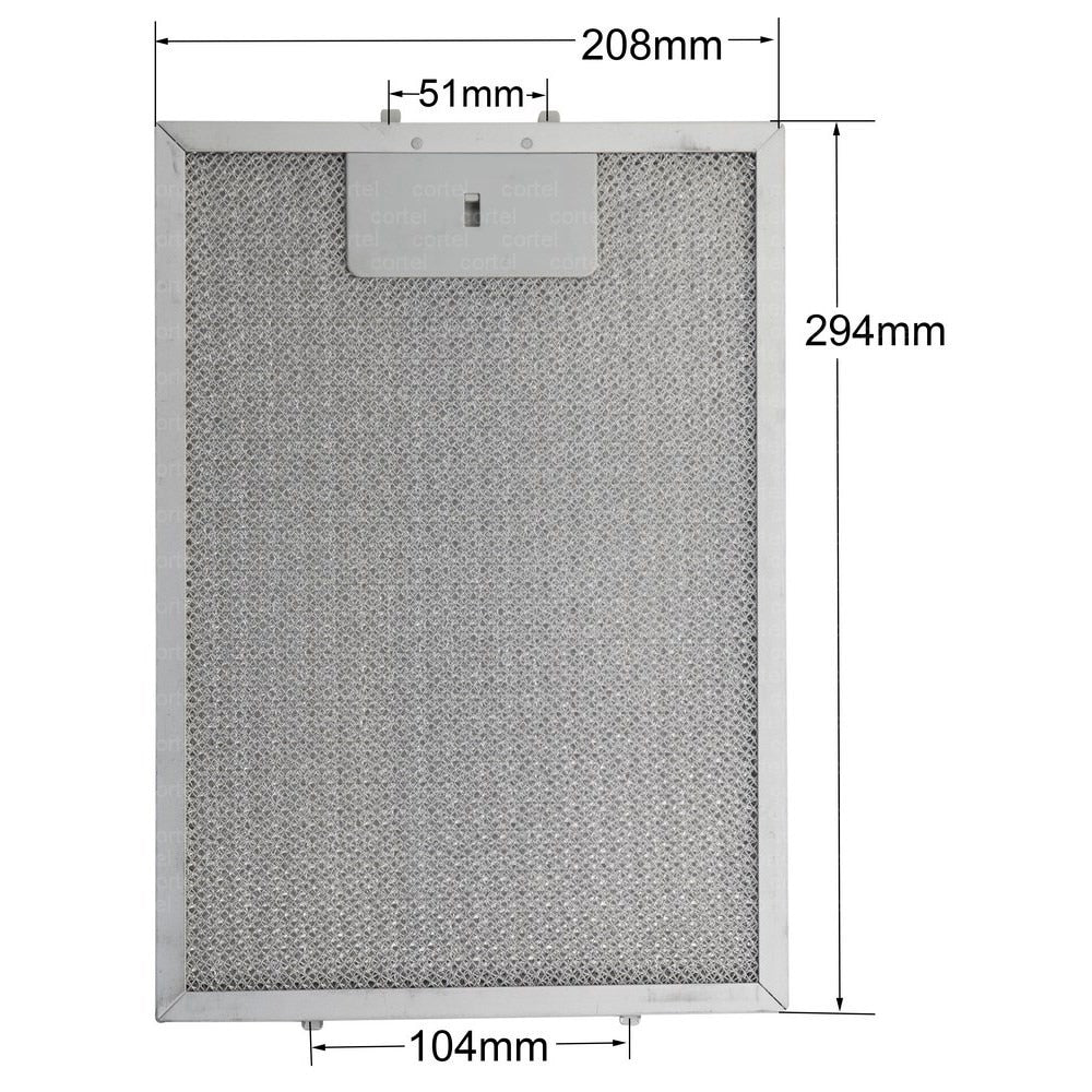 Фильтр вытяжки 208×295 мм 20,8×29,5 CM Beko 9188437001 F6