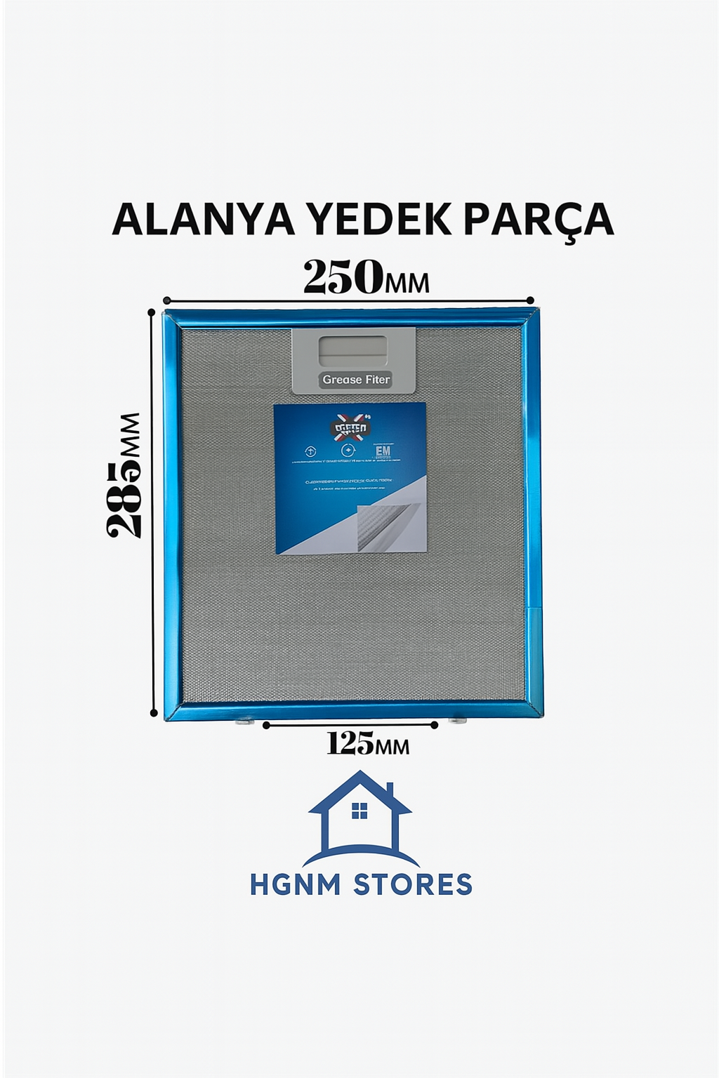 Kumtel Uyumlu Davlumbaz & Aspiratör Yağ Filtresi 25x28,5 cm – Alüminyum Tel Yağ Filtresi 249x285 mm Model 19882