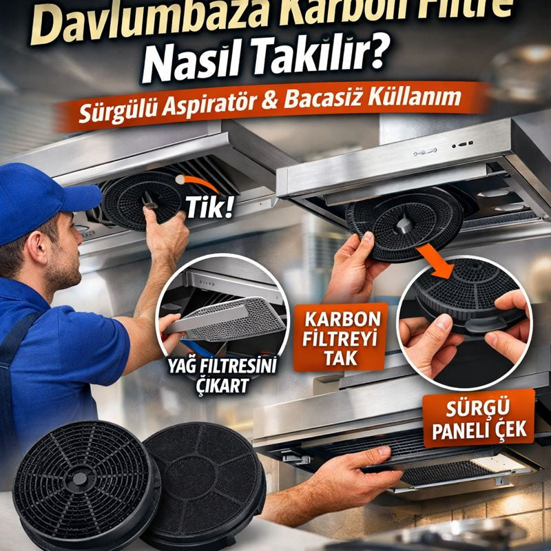 Davlumbaza Karbon Filtre Nasıl Takılır? (Sürgülü Aspiratör &amp; Bacasız Kullanım)