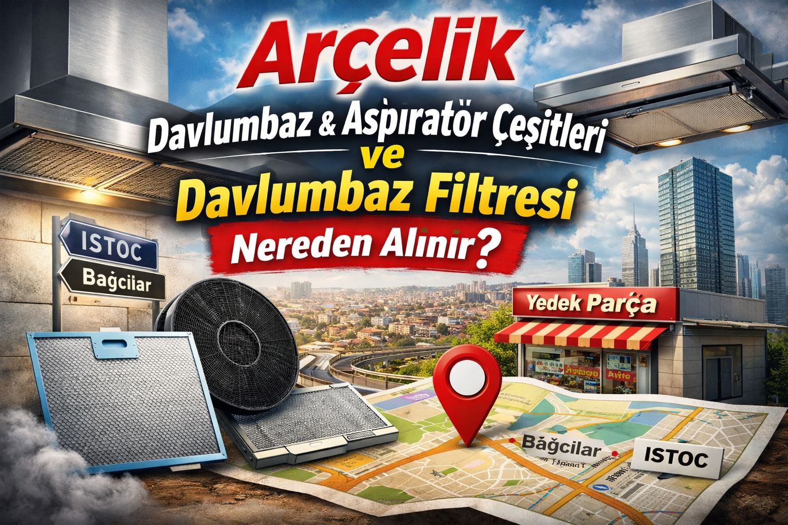 Arçelik Davlumbaz &amp; Aspiratör Çeşitleri ve Davlumbaz Filtresi Nereden Alınır? (İstanbul Bağcılar / İSTOÇ Yakını)