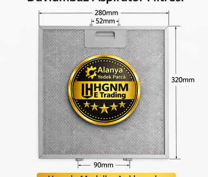 00363095 Davlumbaz filtresi 320 x 280 mm Davlumbaz yağ filtresi Mutfak aspiratörü Alüminyum - 32x28 cm Süzgeç Kaset Filtre Teli