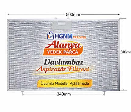 
00432785 Davlumbaz Metal Yağ Filtresi 500x310 mm | Uyumlu 1 Adet Balay, Bosch, Constructa, Junker &amp; Ruh, Lynx, Neff, Pitsos, Profilo, Siemens, Viva
