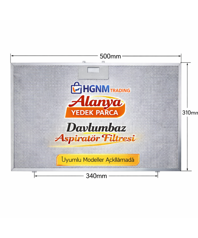 
00432785 Davlumbaz Metal Yağ Filtresi 500x310 mm | Uyumlu 1 Adet Balay, Bosch, Constructa, Junker &amp; Ruh, Lynx, Neff, Pitsos, Profilo, Siemens, Viva
