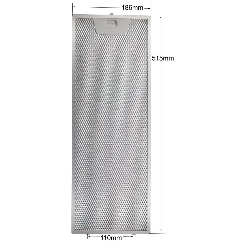 00660222 Filtre Davlumbaz 515×186 mm Davlumbaz Yağ Filtresi Extractor Aspiratör Gres Filtresi Mutfak Davlumbaz 51.5×18.6 cm 133.0176.353