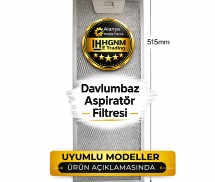 00660223 Davlumbaz Yağ Filtresi 515x166 mm (51,5x16,6 cm) – 50271563004 Uyumlu Metal Filtre
