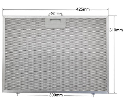 00671276, 671276 – Davlumbaz Filtresi, Metal Yağ Filtresi – 425×310 mm Balay, Bosch, Neff, Pitsos, Siemens