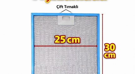 012646 Davlumbaz Filtresi 300×250 mm Davlumbaz Yağ Filtresi Mutfak Aspiratörü Alüminyum Aspiratör B4