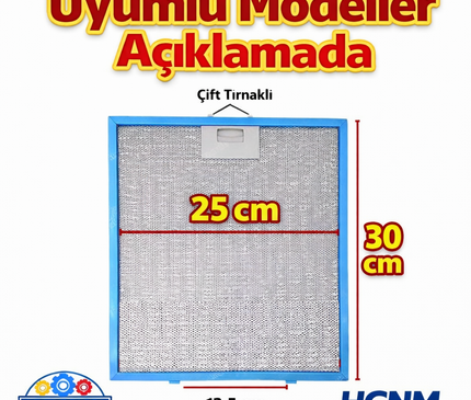 012646 Davlumbaz Filtresi 300×250 mm Davlumbaz Yağ Filtresi Mutfak Aspiratörü Alüminyum Aspiratör B4