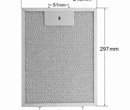 1037373 Davlumbaz Yağ Filtresi 217.5 x 297 mm – Hansa Uyumlu Metal Aspiratör Filtresi EN60335-2-31, 11609, OKP5251SH, OKP6221SH, OKP6222SH, OKP6251SH, OKP6521SWH, OKP6522SH