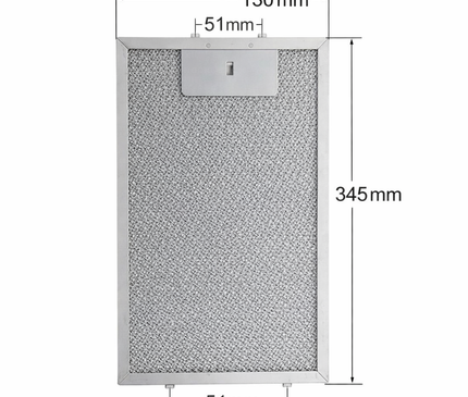 1038770 Davlumbaz Yağ Filtresi 130x345x9 mm Hansa Uyumlu Metal Alüminyum Filtre OKP6542SH