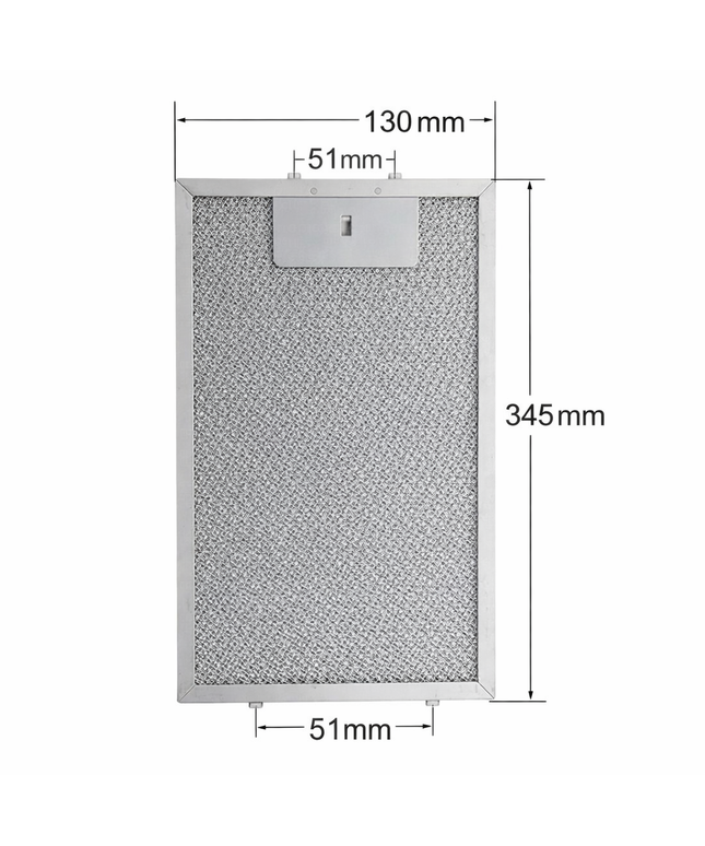 1038770 Davlumbaz Yağ Filtresi 130x345x9 mm Hansa Uyumlu Metal Alüminyum Filtre OKP6542SH