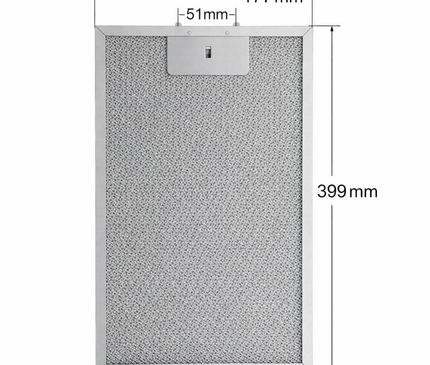 1047932 Davlumbaz Yağ Filtresi – 399 x 177 mm – Hansa Uyumlu Alüminyum Metal Filtre OMP6212BL, OMP6212SIH, OMP6212WH