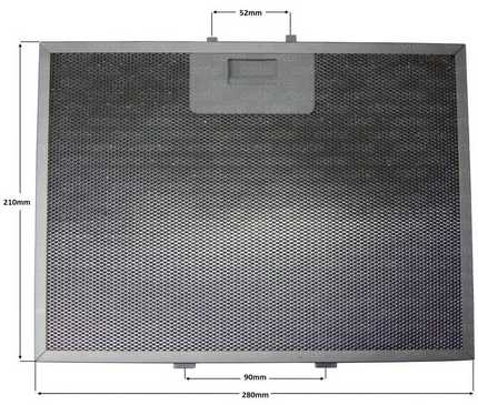 11037799 Davlumbaz Tel Yağ Filtresi – 283 x 209 mm | Bosch Siemens Uyumlu Metal Aspiratör Filtresi