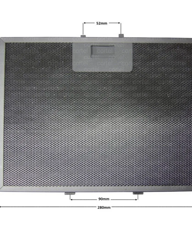 11037799 Davlumbaz Tel Yağ Filtresi – 283 x 209 mm | Bosch Siemens Uyumlu Metal Aspiratör Filtresi