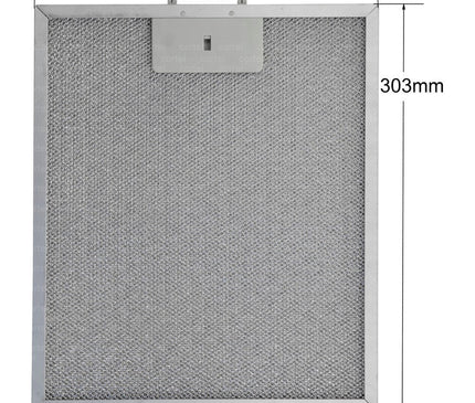 129730001 Beko Davlumbaz Filtresi, 303×256 mm, Metal Yağ Filtresi Beko, ADV5160, CWB6410, P27RAV, CWB6410CR, CWB6410AR
