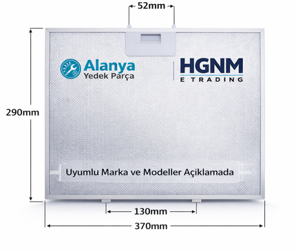 Arçelik Davlumbaz Metal Yağ Filtresi 129732010 | 370x287 mm (37x29 cm) | Beko – Flavel Uyumlu