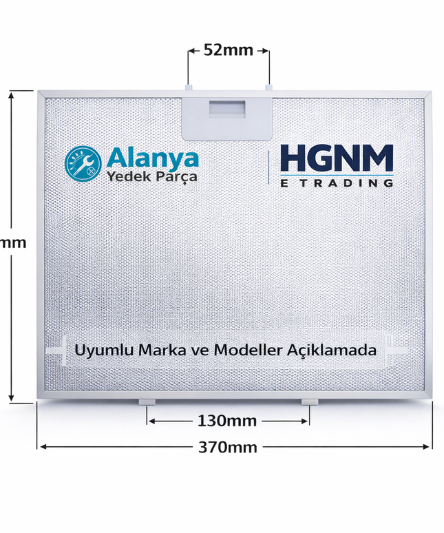 Arçelik Davlumbaz Metal Yağ Filtresi 129732010 | 370x287 mm (37x29 cm) | Beko – Flavel Uyumlu