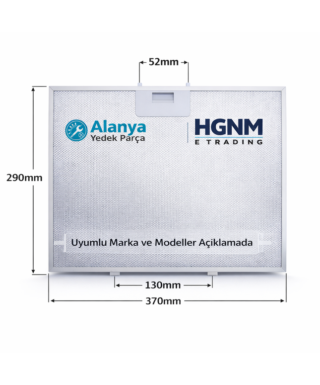 Arçelik Davlumbaz Metal Yağ Filtresi 129732010 | 370x287 mm (37x29 cm) | Beko – Flavel Uyumlu