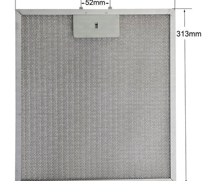 00672373 - Cooker Hood Metal Grease Filter - 313x286 mm For Bosch, Constructa, Neff, Siemens