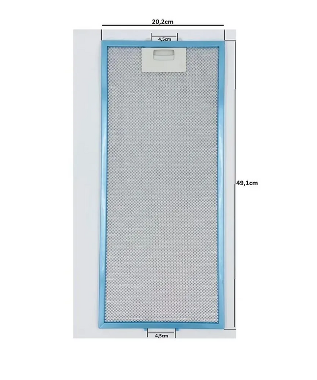 20.2 x 49.1 Aspiratör Davlumbaz Filtre 202X491 mm E4