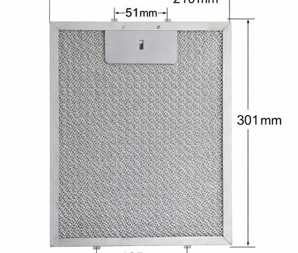 210x301 mm Aspiratör Davlumbaz Filtresi – 21x30 cm Kaset Süzgeç Filtre Teli – Arka Ara 12,5 cm – Mutfak Davlumbaz Yağ Filtresi