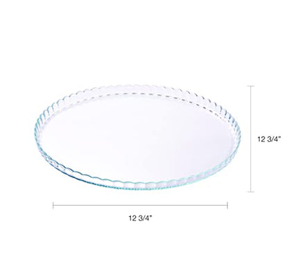 Pasabahce Premium Clear Glass Servicing Tray, Uniqe Desing Cake Stands, Server Plate,