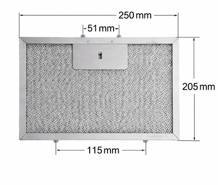 250x205 mm Aspiratör Davlumbaz Yağ Filtresi 25x20,5 cm Metal Tel Filtre Alüminyum Kaset Süzgeç