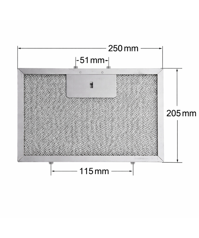 250x205 mm Aspiratör Davlumbaz Yağ Filtresi 25x20,5 cm Metal Tel Filtre Alüminyum Kaset Süzgeç