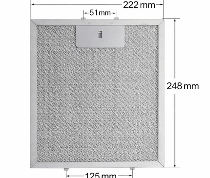 25x22 cm (248x222 mm) Davlumbaz Yağ Filtresi – 482000031147 | Whirlpool, Bauknecht, Elica, Electrolux Uyumlu