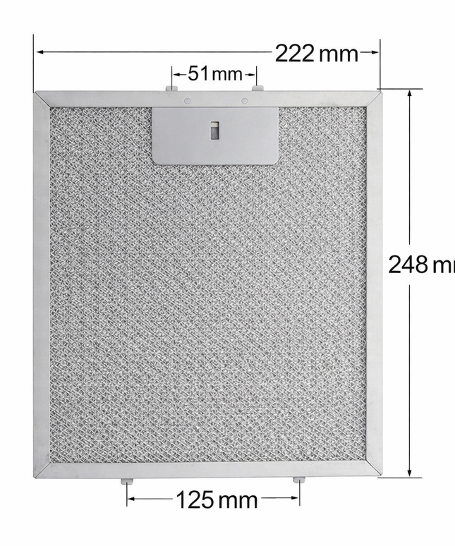 25x22 cm (248x222 mm) Davlumbaz Yağ Filtresi – 482000031147 | Whirlpool, Bauknecht, Elica, Electrolux Uyumlu