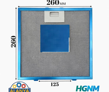 260x260 mm Davlumbaz Yağ Filtresi – C8 | Alüminyum Aspiratör Metal Filtresi Teli 26x26 Mekappa