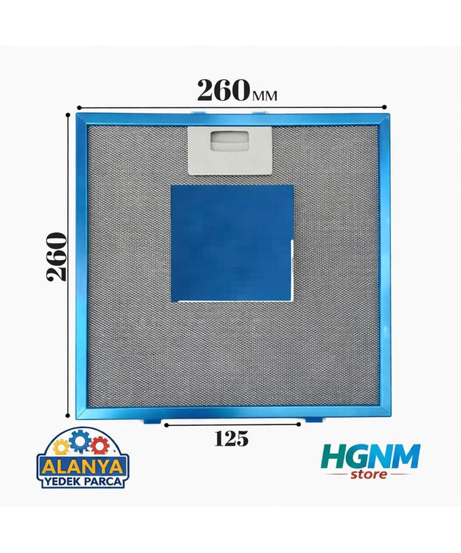 260x260 mm Davlumbaz Yağ Filtresi – C8 | Alüminyum Aspiratör Metal Filtresi Teli 26x26 Mekappa