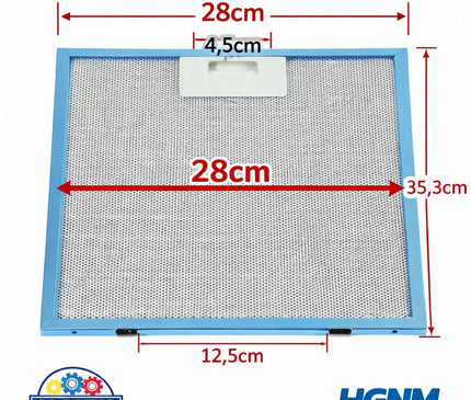 280x350 mm Alüminyum Davlumbaz Yağ Filtresi – Aspiratör Parçası 28x35, 35x28 A7