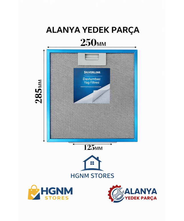 285 x 250 mm Davlumbaz Aspiratör Filtresi 28.5 x 25 B10