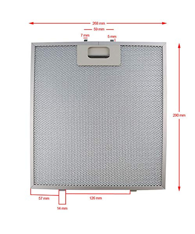 290x268 mm Beko, Arçelik 9194016051 Davlumbaz Aspiratör Filtresi Metal yağ Filtresi