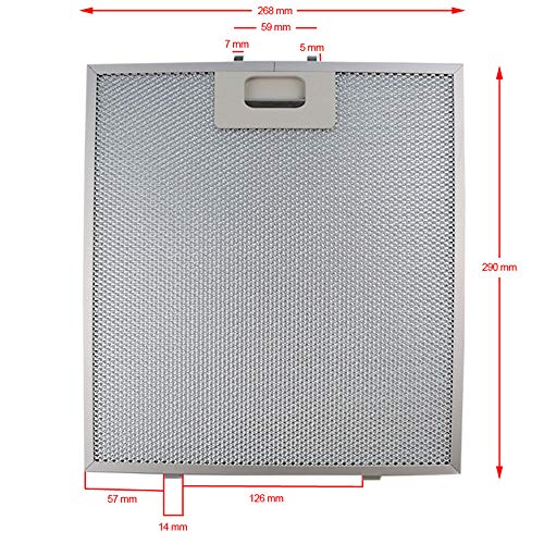 290x268 mm Beko, Arçelik 9194016051 Davlumbaz Aspiratör Filtresi Metal yağ Filtresi