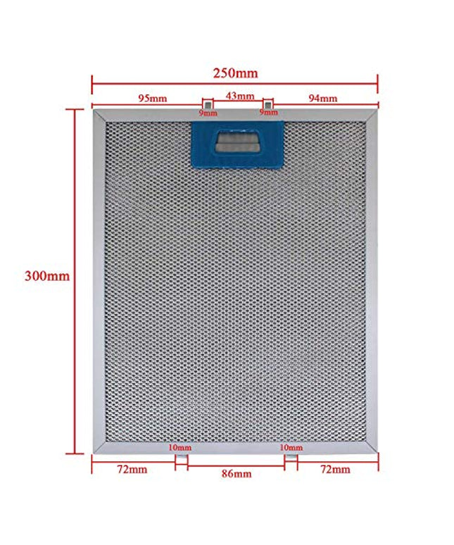 300x250 mm Davlumbaz Yağ Filtresi Alüminyum Metal Filtre – 25x30 Mutfak Aspiratör Teli