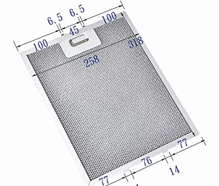 318x258 mm Metal Davlumbaz Yağ Filtresi | Baumatic Zanussi Lamona Uyumlu | 318258-1P