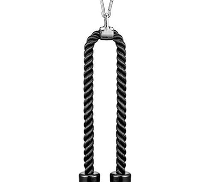 36-inch Length Tricep Rope Pull Down Fitness Cable Attachment with Stainless Steel Snap Hook (36-inch)