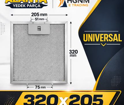 320x205 Alüminyum davlumbaz Aspiratör Filtresi 205x320 mm Davlumbaz Aspiratör Kaset Süzgeç Filtre Teli