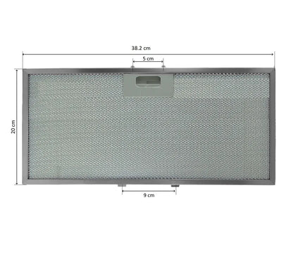 382x200 mm Elica Davlumbaz Filtresi GRI0090495A – 20x38 cm Metal Yıkanabilir Yağ Filtresi