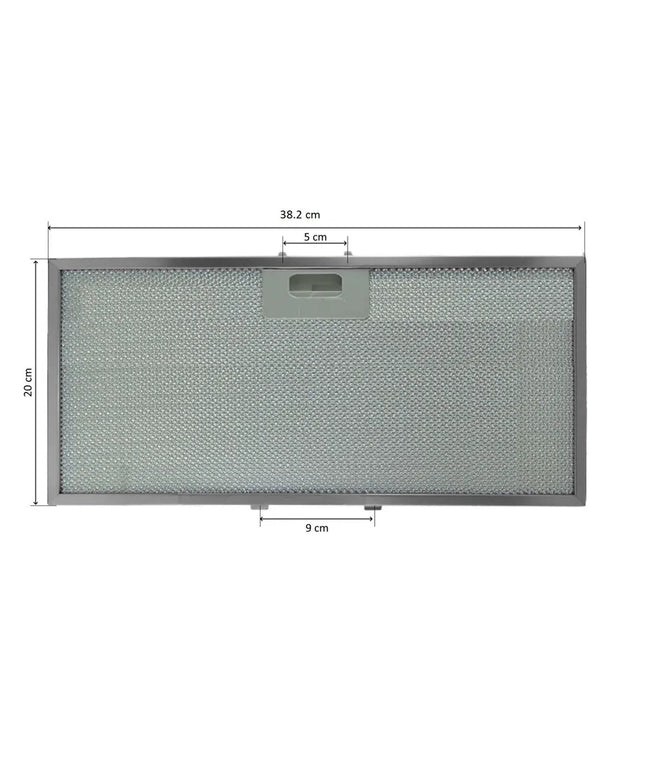 382x200 mm Elica Davlumbaz Filtresi GRI0090495A – 20x38 cm Metal Yıkanabilir Yağ Filtresi