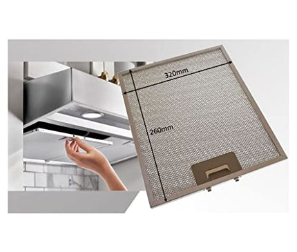 Filtro de grasa para campana de cocina (metal, 320 x 260 mm)