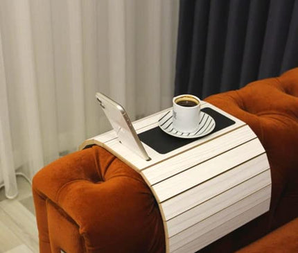 Functional Wooden Sofa Tray | Sofa Arm Table | Adjustable Sofa Arm Tray | Sofa Side Table