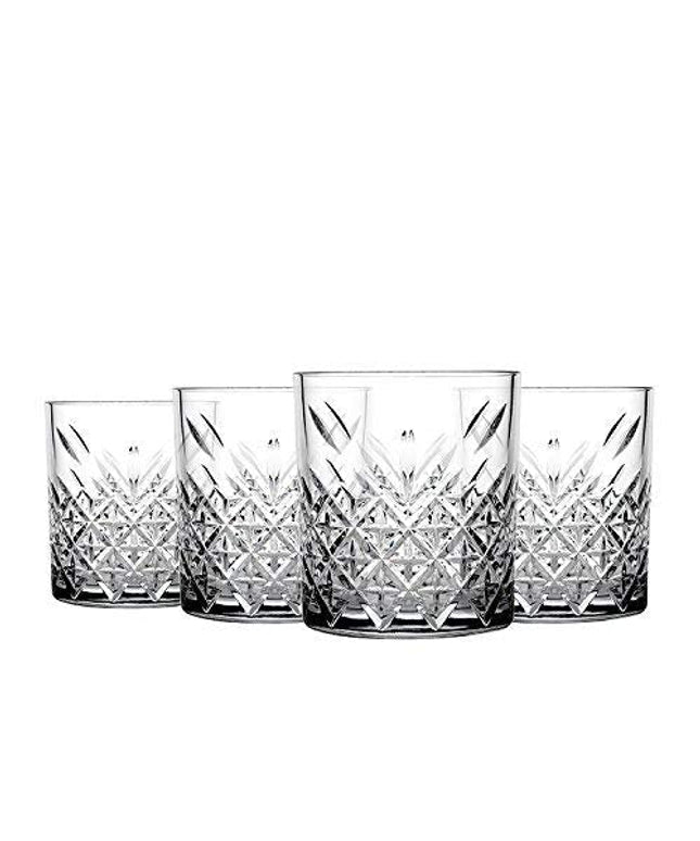 Paşabahçe Timeless 52790 — Set of 4 Whiskey and Beverage Glasses, 345 ml