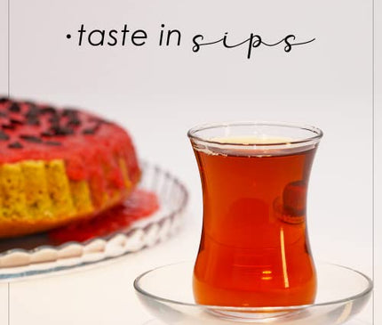 Turkish Tea Glasses and Saucers Set (12 Pieces), Arabic Persian Tea Cups (4oz/120ml)