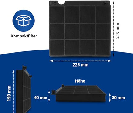Cooker Hood Filter CDA Charcoal Filter Replacement for Elica 9029793818 484000008575 E3CFE15 AMC027 Mod.15 F003333 F00418SE Carbon Filter 230x210 mm for Cooker Hood AEG Bauknecht Candy Whirlpool
