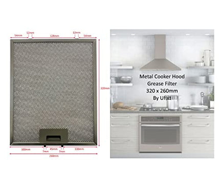 Cooker hood grease filter (metal, 320 x 260 mm)