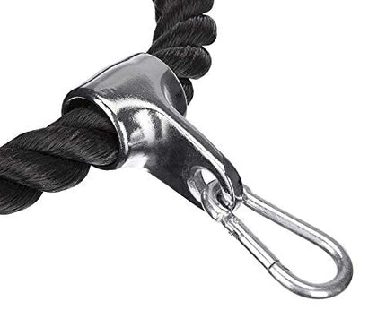 36-inch Length Tricep Rope Pull Down Fitness Cable Attachment with Stainless Steel Snap Hook (36-inch)